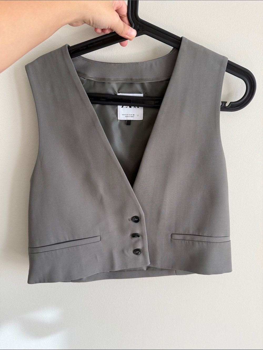 ZARA Classic Grey Women's Vest - Button Front